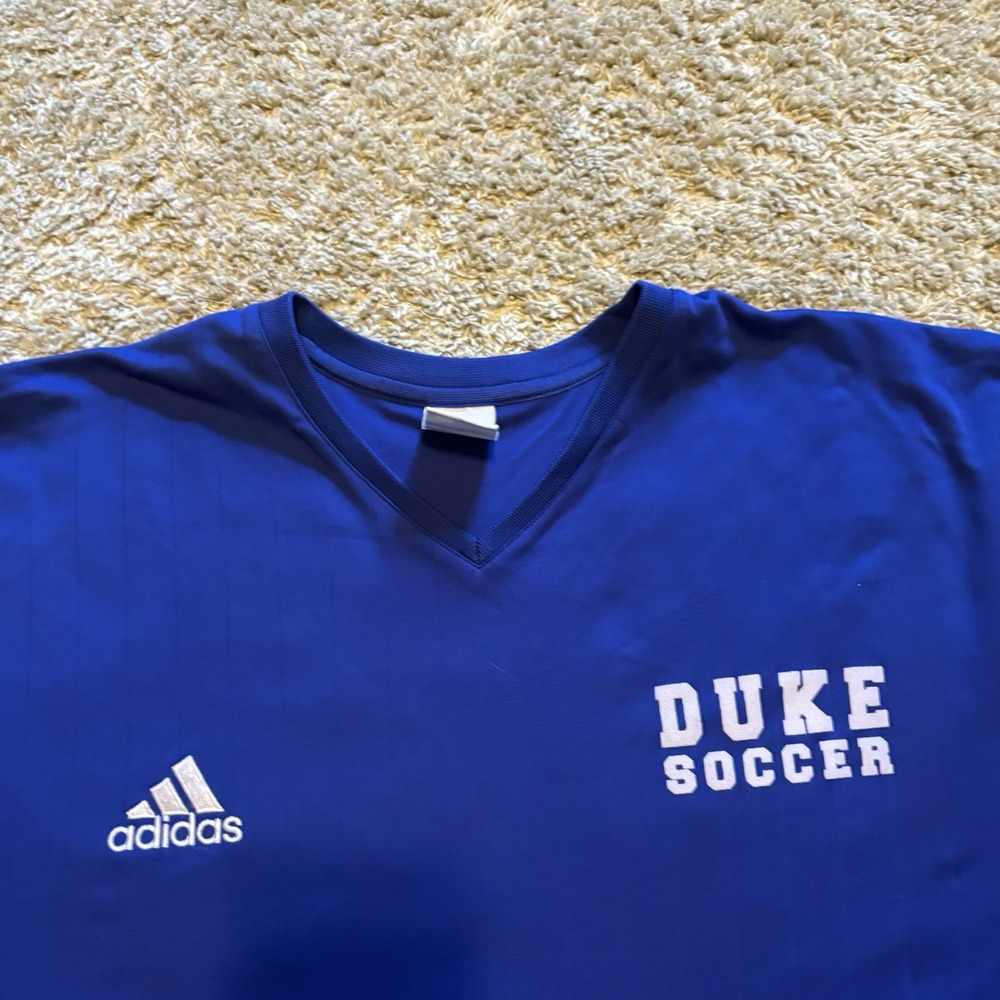 Vintage 200s Y2K Duke Blur Devils Soccer Jersey Men's XL Adidas 3 Stripes - Picture 2 of 8